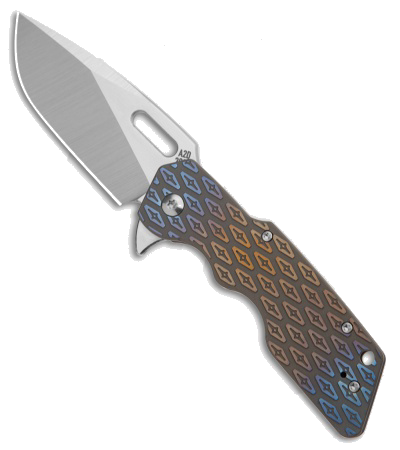 Attn 2 Detail Mercantile Titanium MK 1 Med Frame Lock Knife Satin Drop Point Blade product image