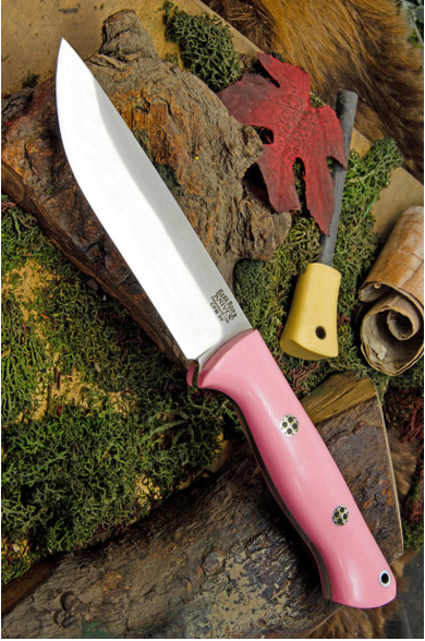 product image for Bark River Knives Bravo 1 25 LT CPM 3V Pink G10 Mosaic Pins
