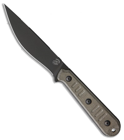 product image for Bastinelli Creations Silence Slim Black N690Co Fixed Blade Knife with Micarta Handle