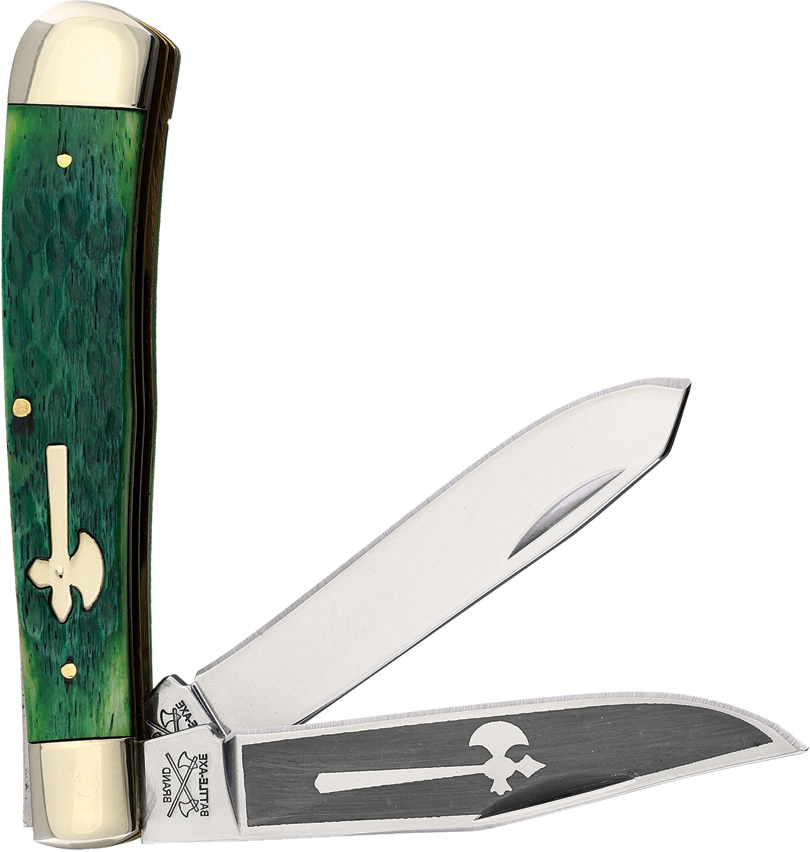 product image for Battle Axe Trapper Green Jigged Bone Handle