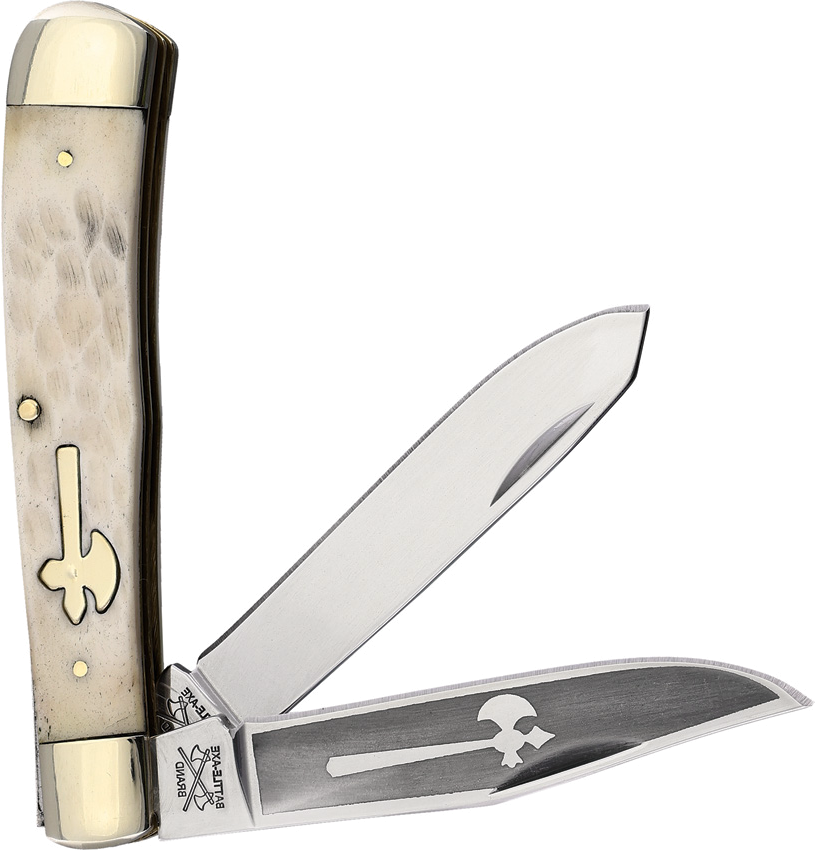 product image for Battle Axe Trapper White Bone Jigged Handle