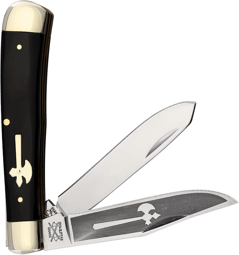 product image for Battle Axe Trapper Buffalo Horn Handle Pocket Knife
