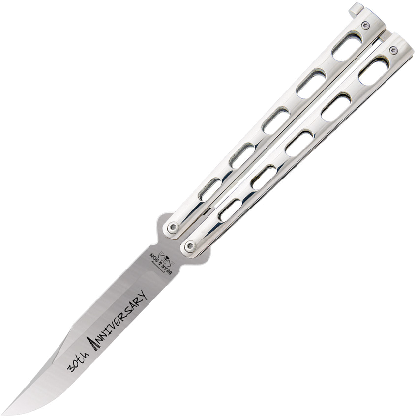 Bear and Son Anniversary Butterfly S35VN Stainless Clip Point Blade Knife product image
