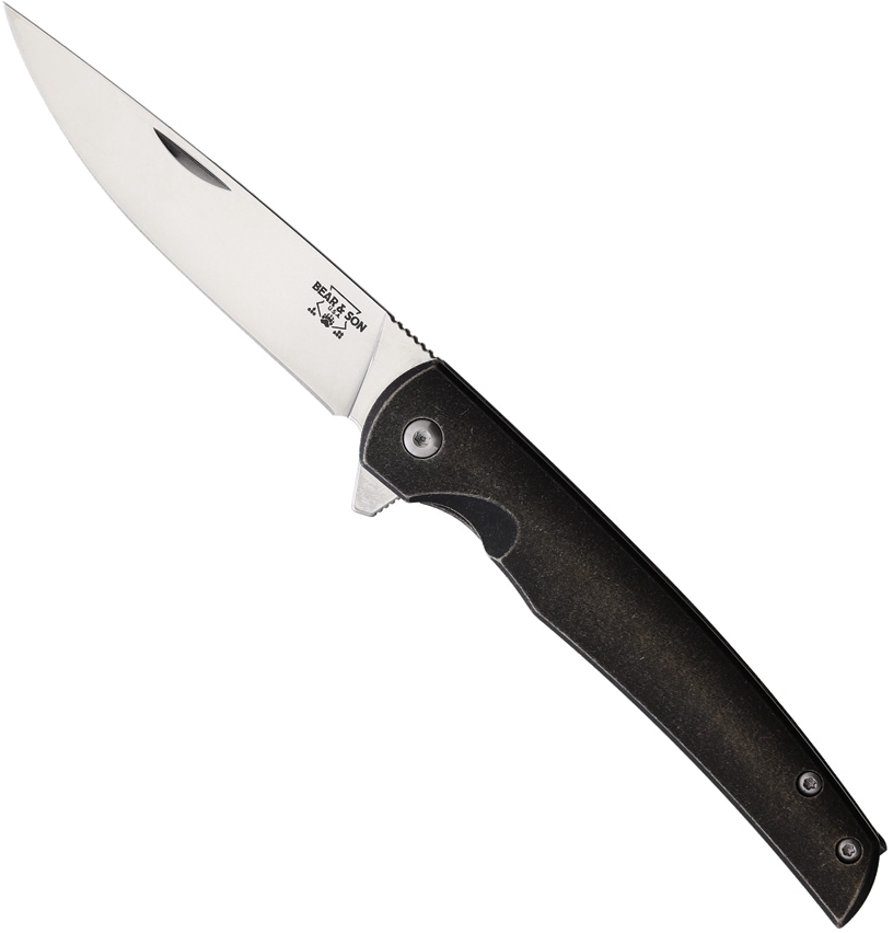 Bear & Son Rancher Framelock Black Titanium 3.25" Blade product image