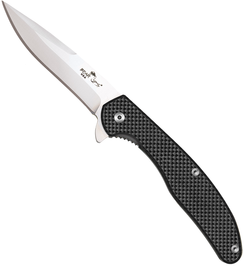 Bear & Son Slim Flipper Knife Carbon Fiber Titanium Stonewash