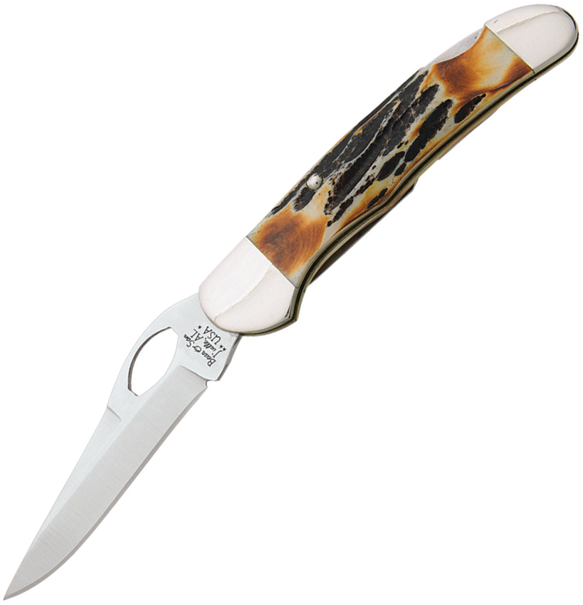 Bear and Son Cowhand Lockback 3.38" India Stag Bone product image