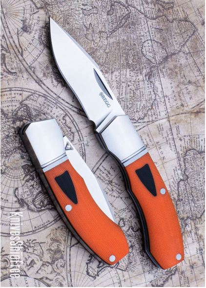 product image for Begg Knives Recurve Mini Hunter Slipjoint Orange G10 14C28N