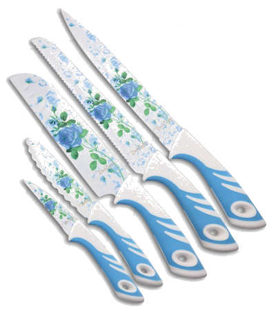 product image for Benchmark Blue Rose Kitchen Knife Set