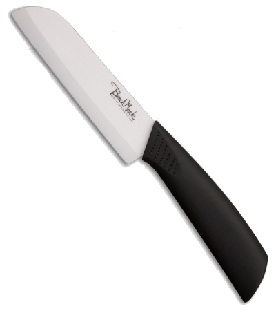 product image for Benchmark Ceramic Santoku Black Rubber Handle Knife