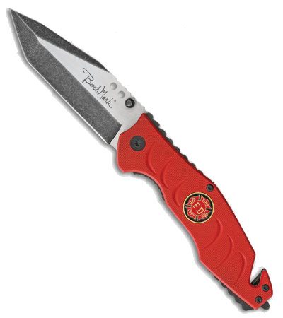 product image for Benchmark Firefighter Rescue Red G-10 3.5" Tanto Blade Folding Knife