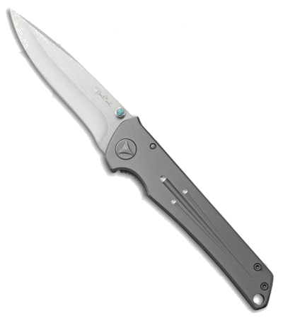 product image for Benchmark Titanium Frame Lock Folding Knife Blue Model 3 25 Satin