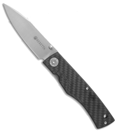 product image for Beretta Black Carbon Fiber Liner Lock Knife AUS-8 Stainless Steel 73231