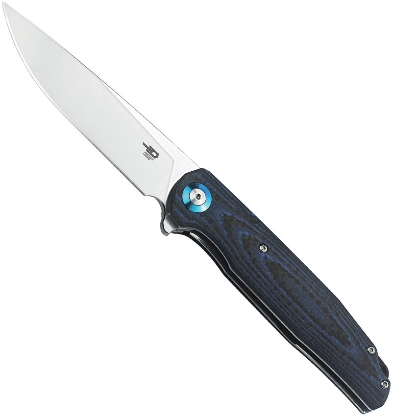 Bestech Ascot Linerlock CF Black and Blue G10 Knife D2 Steel Blade product image