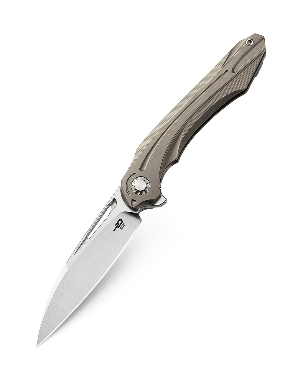 product image for Bestech Wibra BT2001D Dark Gray Ti Handle Plain M390 Satin SW Blade Folder Knife
