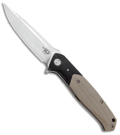 Bestech Swordfish Black Beige G10 Liner Lock Knife D2 Steel Blade