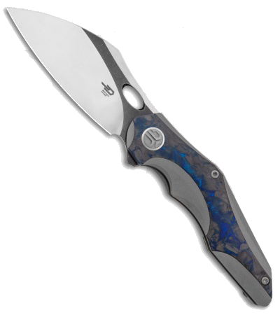 Bestech Nogard Frame Lock Knife Blue Marble CF - Model M390