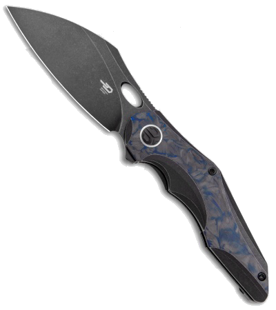Bestech Nogard Frame Lock Knife Blue Shredded CF Black Model Ti