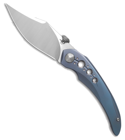 product image for Bestech Knives Kombou Razon Magna Cut Frame Lock Knife Blue Titanium 3 9 Satin