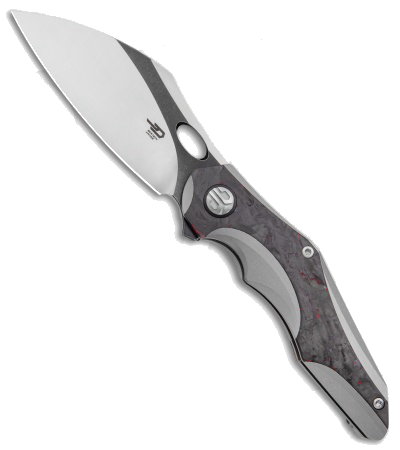 Bestech Nogard Red Marble CF Frame Lock Knife M390 product image