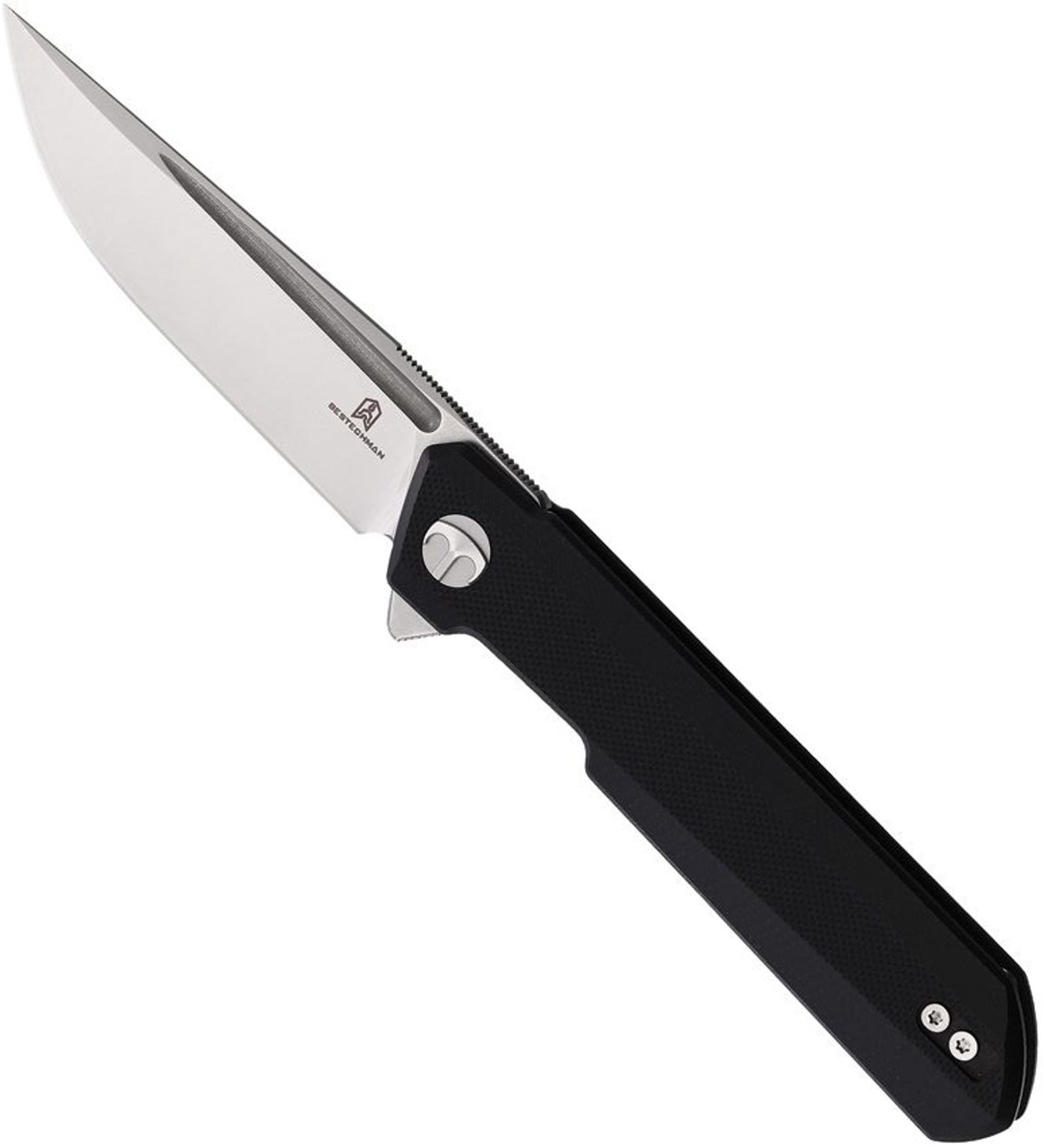 Bestechman Dundee Folding Knife Black G10 Handle D2 Plain Edge BMK01