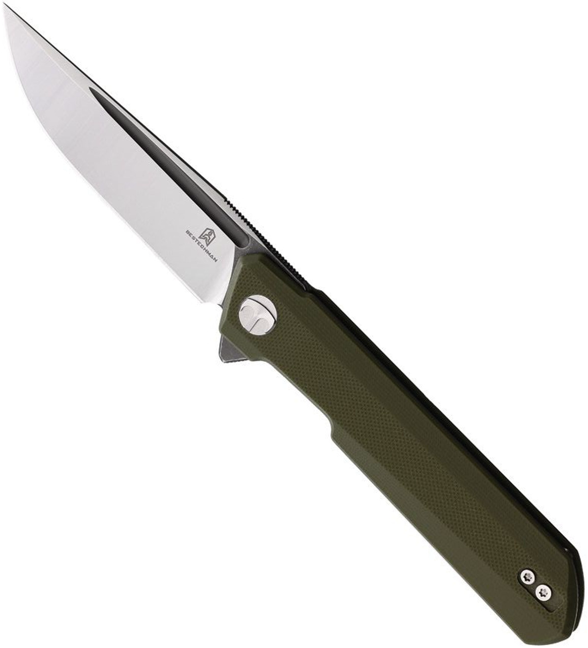 product image for Bestechman Dundee Green G10 Handle D2 Plain Edge Folding Knife