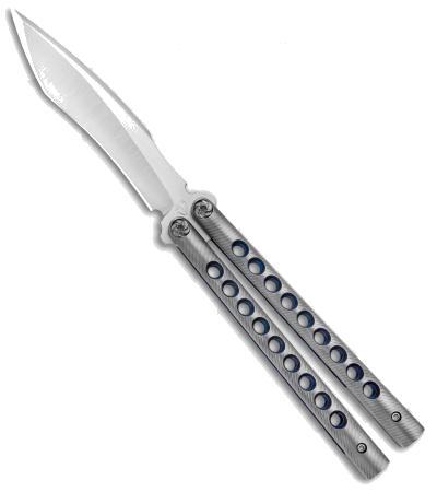 product image for Biegler Bladeworks Rockstyle Custom Balisong Purple Titanium Satin Blade