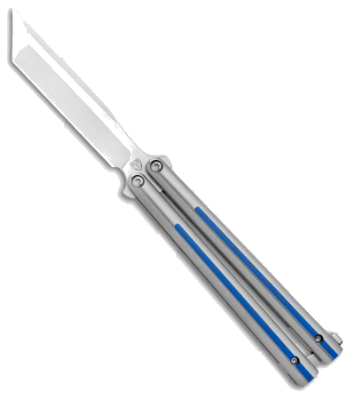 product image for Biegler Bladeworks Sharchon Blue Titanium Balisong Knife