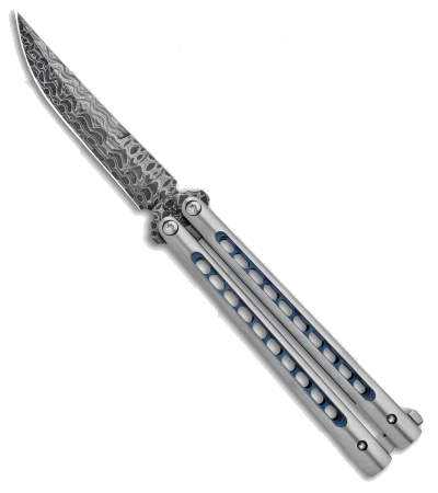 product image for Biegler Bladeworks Titanium Blue Zukuri Balisong Butterfly Knife