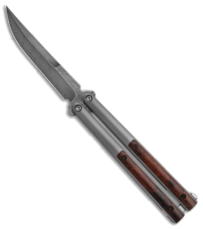product image for Biegler Bladeworks Custom Damascus Ironwood Balisong Knife