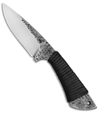 product image for Black Dragon Forge Primal Hunter 5160 Carbon Steel Fixed Blade Knife with Leather Wrap and Satin Finish