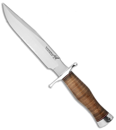 product image for Blackjack Classic Model 7 Polished Leather Handle A-2 Satin Plain Blade Knife