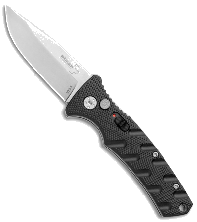 Boker Plus, Strike Bowie Automatic Knife, Black + D2