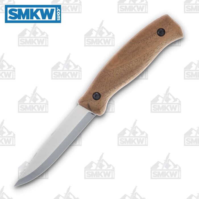product image for BPS Knives Camping Fixed Blade Walnut Handle Knife 4" Model 1066 with Brown Leather Sheath