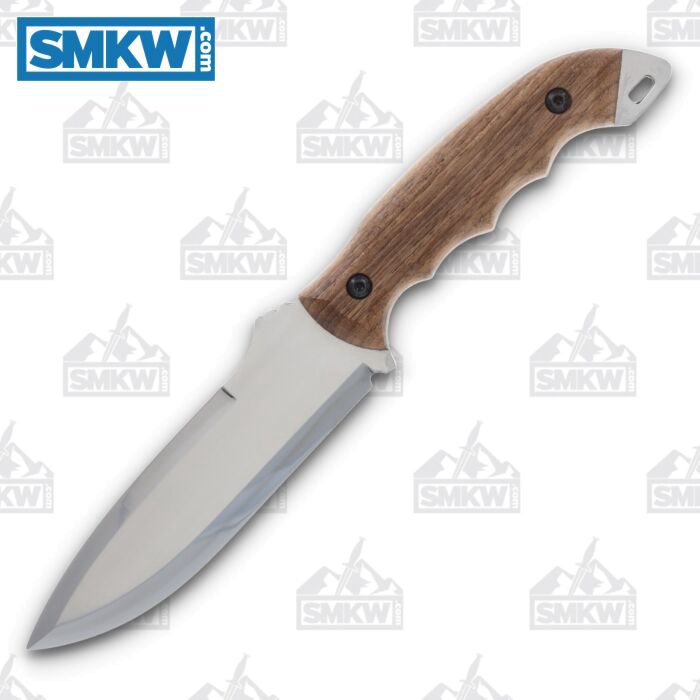 product image for BPS Knives Bushcraft 1060HC Steel Finger Grooved Walnut Fixed Blade Knife