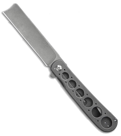 product image for Brad Zinker Custom Swayback Titanium Frame Lock Knife CPM-154 Stonewash Blade