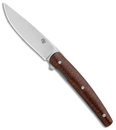 product image for Brad Zinker Custom Swayfront Natural Canvas Micarta CPM-154 Liner Lock Knife 3.8" SW
