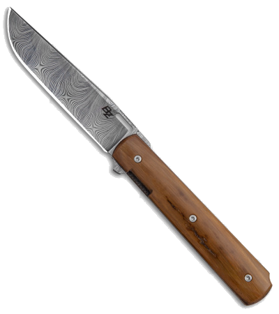 product image for Brad Zinker Custom Urban Barlow 3.5 Damascus Mammoth Ivory Handle Knife