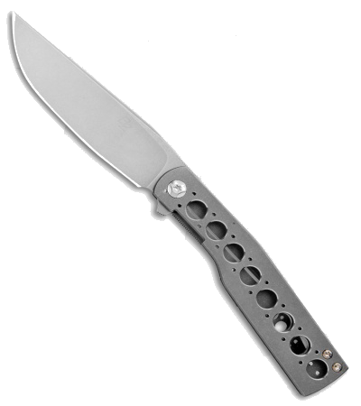 product image for Brad Zinker Custom Urban Trapper Titanium Stonewash CPM-154 Knife