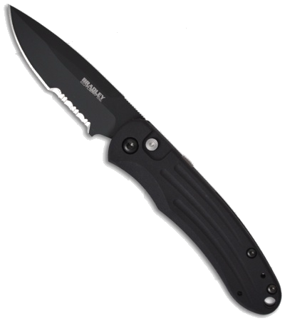 product image for Bradley Alias II Small Black Automatic Knife S30V Steel Partially Serrated Blade Model 17950 SBK