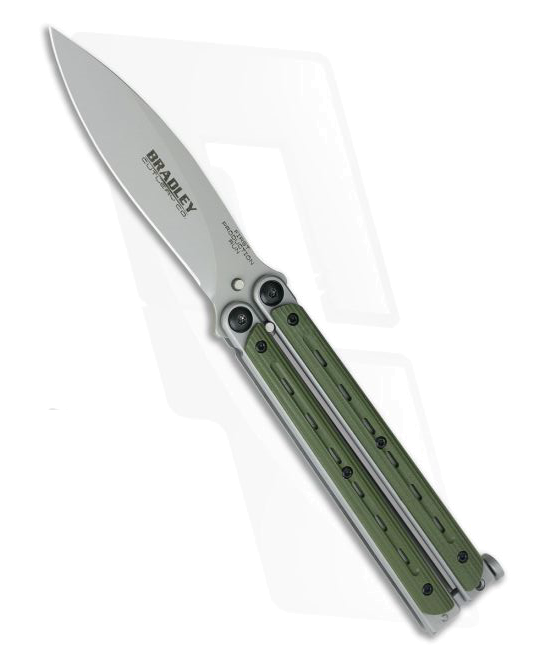 product image for Bradley Cutlery Kimura Balisong Spear Point OD Green G10 Butterfly Knife BCC901