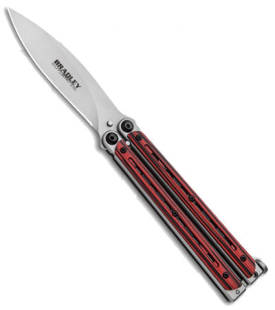 product image for Bradley Kimura Black Red G-10 Butterfly Knife