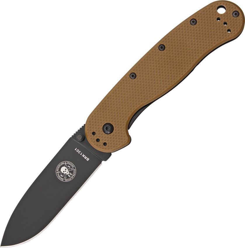 product image for BRK Designed By ESEE Avispa Black AUS-8 Stainless Coyote Brown Handle 3.5"