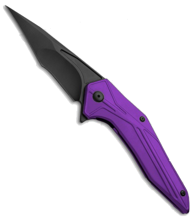 product image for Brous Blades Tyrant D2 Steel Purple Anodized Aluminum Handle Flipper Knife