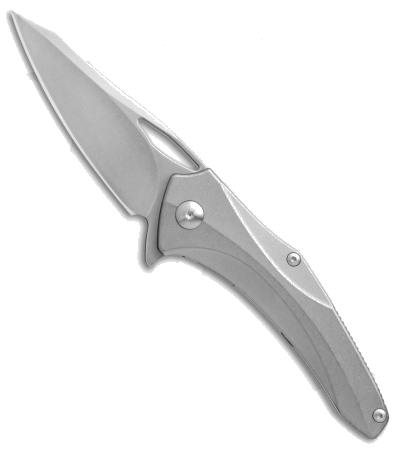 product image for Brous Blades Virtue Titanium Flipper Liner Lock Knife Stonewash D2 Steel Blade