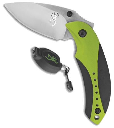 product image for Browning Light Minnow Combo Green Folding Knife with Keychain Flashlight