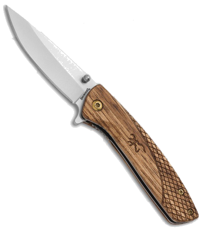 Browning Pursuit Liner Lock Knife Wood Model 2.5 Satin