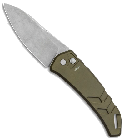 product image for BRS Warhead OD Green Automatic Knife Model 3.5" Stonewash Blade