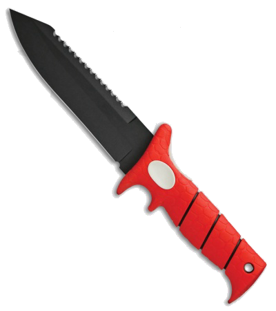 product image for Bubba Blade Scout Fixed Blade Red Rubber Handle Black Titanium Bonded Blade Knife