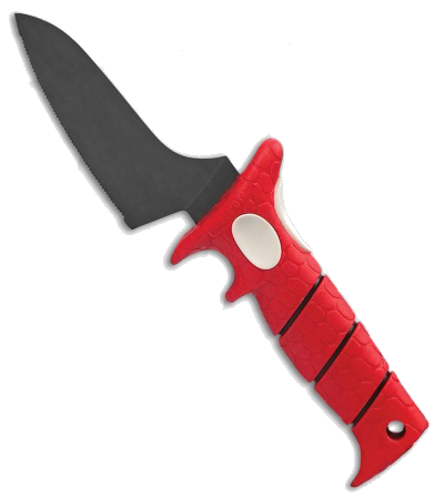 product image for Bubba Blade Shorty Fixed Blade Knife Red Rubber Handle 4-Inch Black Serrated Blade