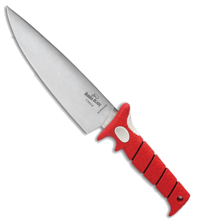product image for Bubba Blade Chef's Knife Red TPR Handle 6" Blade
